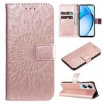 For OPPO A60 4G Global Embossed Sunflower Pattern Flip Leather Phone Case(Rose Gold)