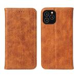 For iPhone 12 / 12 Pro Fierre Shann Retro Tree Bark Texture PU Magnetic Horizontal Flip Leather Case with Holder & Card Slots & Wallet(Brown)