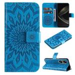 For Huawei nova 12 SE / nova 11 SE Embossed Sunflower Pattern Flip Leather Phone Case(Blue)