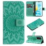 For Honor 200 Lite Global Embossed Sunflower Pattern Flip Leather Phone Case(Green)