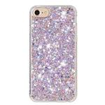 For iPhone 8 / 7 Transparent Frame Glitter Powder TPU Phone Case(Purple)