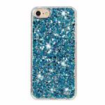 For iPhone 8 / 7 Transparent Frame Glitter Powder TPU Phone Case(Blue)