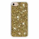 For iPhone 8 / 7 Transparent Frame Glitter Powder TPU Phone Case(Gold)