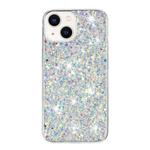 For iPhone 13 Transparent Frame Glitter Powder TPU Phone Case(White)
