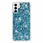 For Samsung Galaxy A25 4G / A25 5G Transparent Frame Glitter Powder TPU Phone Case(Blue)