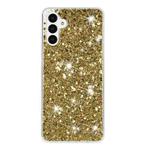 For Samsung Galaxy A25 4G / A25 5G Transparent Frame Glitter Powder TPU Phone Case(Gold)