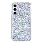 For Samsung Galaxy S24 5G Transparent Frame Glitter Powder TPU Phone Case(White)