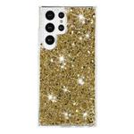 For Samsung Galaxy S24 Ultra 5G Transparent Frame Glitter Powder TPU Phone Case(Gold)