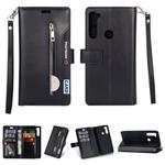 For Xiaomi Redmi Note 8 Multifunctional Zipper Horizontal Flip Leather Case with Holder & Wallet & 9 Card Slots & Lanyard(Black)