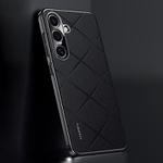 For Samsung Galaxy S25+ 5G Plain Leather PC Phone Case(Black)