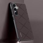 For Samsung Galaxy S25+ 5G Plain Leather PC Phone Case(Brown)