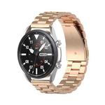 For Galaxy Watch 3 45mm 3-Beads Stainless Steel  Watch Band with Screwdriver & Ears, Size: 22mm(Rose Rold)