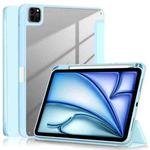 For iPad Air 11 2024 / Pro 11 2022 Acrylic 3-Fold Smart Leather Tablet Case(Sky Blue)