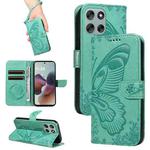 For Motorola Moto G56 5G Swallowtail Butterfly Embossed Leather Phone Case(Green)
