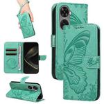 For Huawei nova 11 SE 4G Swallowtail Butterfly Embossed Leather Phone Case(Green)