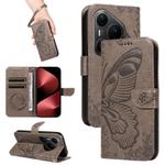 For Huawei Pura 80 Pro 5G Swallowtail Butterfly Embossed Leather Phone Case(Grey)