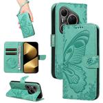 For Huawei Pura 80 Ultra 5G Swallowtail Butterfly Embossed Leather Phone Case(Green)