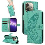 For OPPO A5 Pro 5G Global Swallowtail Butterfly Embossed Leather Phone Case(Green)