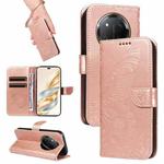 For Honor X9C 5G Global Swallowtail Butterfly Embossed Leather Phone Case(Rose Gold)