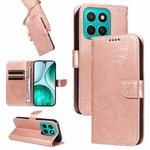 For Honor X8C 4G Global Swallowtail Butterfly Embossed Leather Phone Case(Rose Gold)