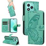 For Honor 400 Lite Swallowtail Butterfly Embossed Leather Phone Case(Green)