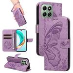 For Honor X6c / X6b / X6a / X5b Swallowtail Butterfly Embossed Leather Phone Case(Purple)