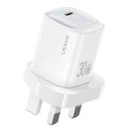 USAMS CC253 30W USB-C / Type-C GaN Fast Charger, UK Plug(White)