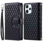 For Xiaomi Redmi 13 4G Glitter Lattice Zipper Wallet Leather Phone Case(Black)