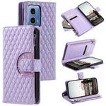 For Motorola Moto G85 Glitter Lattice Zipper Wallet Leather Phone Case(Purple)