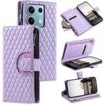 For Motorola Edge 60 Fusion Glitter Lattice Zipper Wallet Leather Phone Case(Purple)