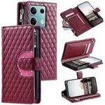 For Motorola Edge 60 Fusion Glitter Lattice Zipper Wallet Leather Phone Case(Wine Red)