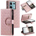 For Motorola Edge 60 Fusion Glitter Lattice Zipper Wallet Leather Phone Case(Rose Gold)