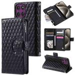 For Motorola Edge 60 Pro Glitter Lattice Zipper Wallet Leather Phone Case(Black)