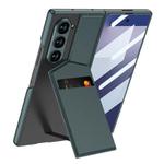 For Samsung Galaxy Z Fold7 5G GKK Integrated Rotor Bracket Recessed Card Bag Phone Case(Green)