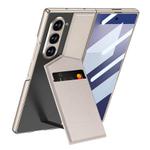For Samsung Galaxy Z Fold7 5G GKK Integrated Rotor Bracket Recessed Card Bag Phone Case(Titanium Grey)
