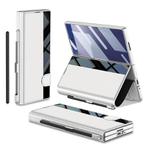 For Samsung Galaxy Z Fold7 5G GKK Integrated Full Coverage Flip Phone Case with Pen Slot, Not Included Pen(Silver)