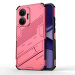 For Redmi Turbo 4 Pro Punk Armor 2 in 1 PC + TPU Phone Case with Holder(Light Red)