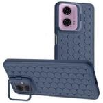 For Motorola Moto G24 / G04 Honeycomb Radiating Lens Holder TPU Phone Case(Blue)