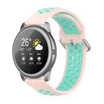 For Xiaomi Haylou Solar LS05 Two-tone Silicone Watch Band, Size: 22mm(Light Pink Teal)