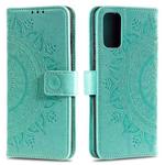 For Motorola Edge 50 Fusion Totem Flower Embossed Leather Phone Case with Lanyard(Green)