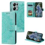 For Motorola Edge 60 Fusion Totem Flower Embossed Leather Phone Case with Lanyard(Green)