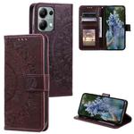 For Motorola Edge 60 Fusion Totem Flower Embossed Leather Phone Case with Lanyard(Brown)