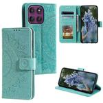 For Motorola Edge 60 Pro Totem Flower Embossed Leather Phone Case with Lanyard(Green)
