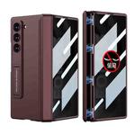 For Samsung Galaxy Z Fold6 GKK Integrated Anti Peep Full Coverage Magnetic Fold Phone Case(Wine Red)