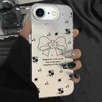 For iPhone 7 / 8 / SE 2022 Silver Painting PC Hybrid TPU Phone Case(Floral Bow White)