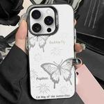 For iPhone 12 Pro Max Silver Painting PC Hybrid TPU Phone Case(Hollow Butterfly Black)