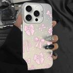 For iPhone 12 Pro Silver Painting PC Hybrid TPU Phone Case(Bow White)