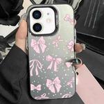 For iPhone 11 Silver Painting PC Hybrid TPU Phone Case(Bow Black)