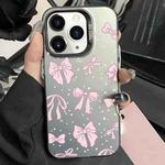 For iPhone 11 Pro Silver Painting PC Hybrid TPU Phone Case(Bow Black)