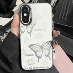 For iPhone X / XS Silver Painting PC Hybrid TPU Phone Case(Hollow Butterfly Black)